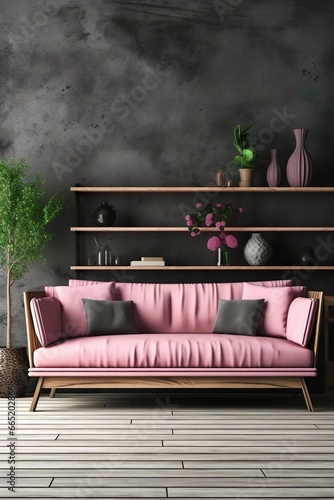 Modern interior of living room with modern sofa