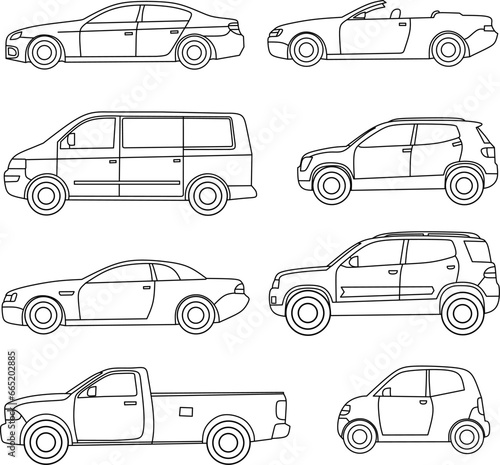Car's Line art for coloring book page