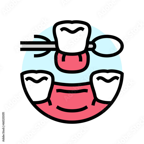 dentures dental color icon vector. dentures dental sign. isolated symbol illustration