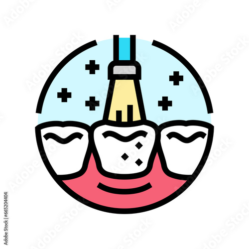 fluoride treatment dental procedure color icon vector. fluoride treatment dental procedure sign. isolated symbol illustration