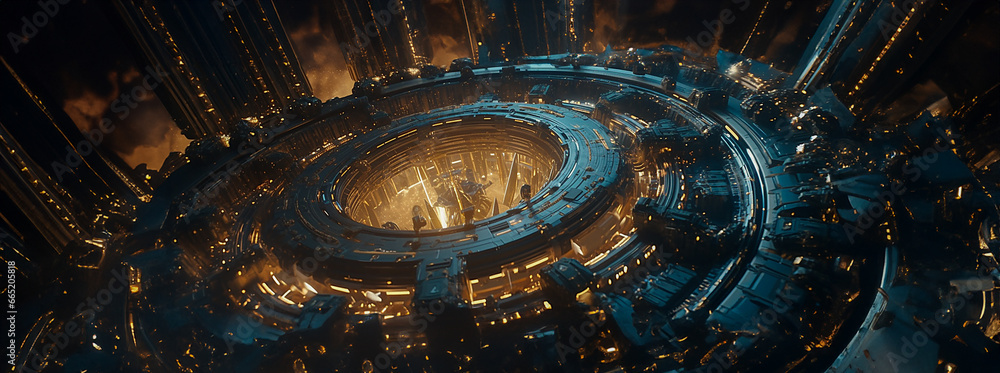 Fototapeta premium Steampunk city, Generative AI illustration