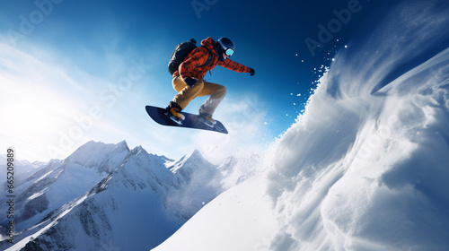 Winter extreme sports cool shot of snowboard in motion  © boti1985