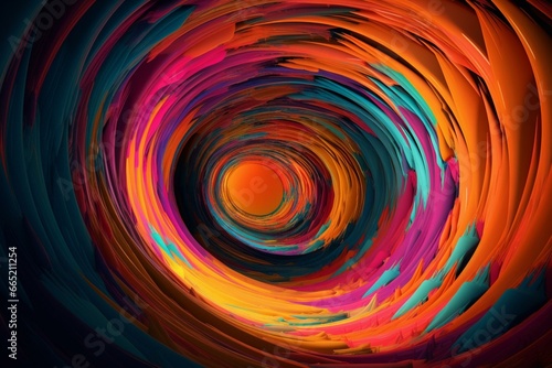 Vibrant and trippy tunnel filled with colorful shapes  made using advanced techniques. Generative AI