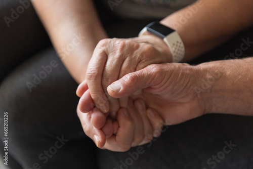 Senoir couple hugging and dancing together photo