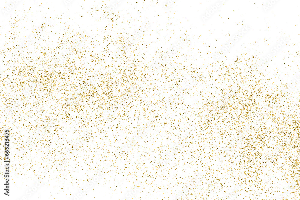 Gold Glitter Texture Isolated On White. Goldish Color Sequins. Golden Explosion Of Confetti. Design Element. Celebratory Background. Vector illustration.