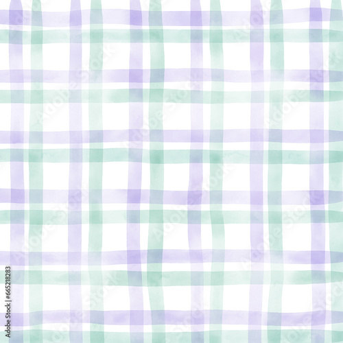 Green Purple Plaid Hand Drawn Background