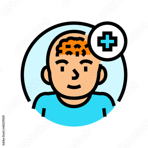 pediatric neurology neurologist color icon vector. pediatric neurology neurologist sign. isolated symbol illustration