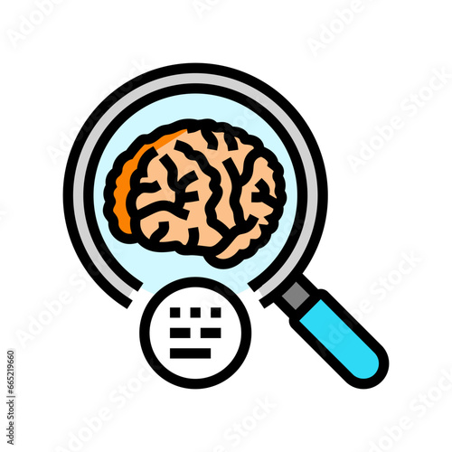 brain research neurologist color icon vector. brain research neurologist sign. isolated symbol illustration