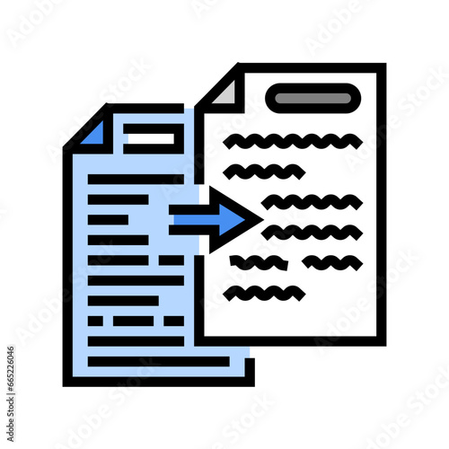 plain language technical writer color icon vector. plain language technical writer sign. isolated symbol illustration