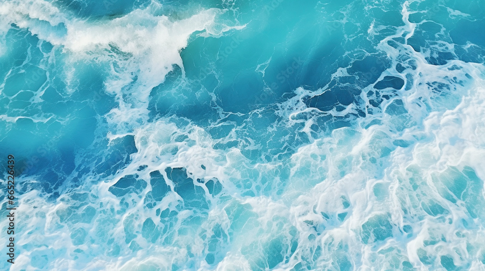 Fototapeta premium crashing vibrant blue ocean water waves background
