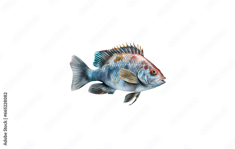 Close-up of a fish. Isolated on transparent background Close-up of a fish. Isolated on transparent background