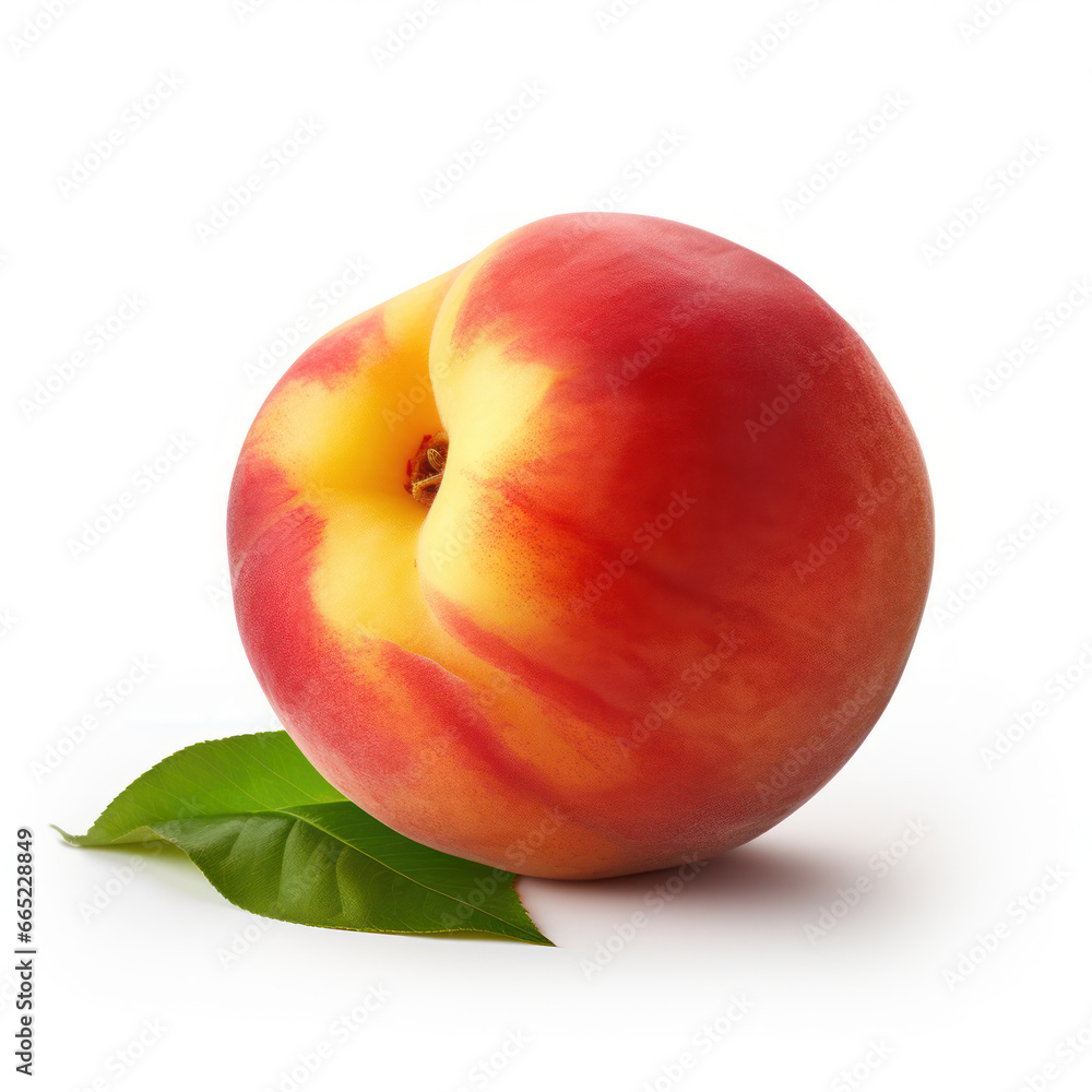 Peach Studio Shot Isolated on Clear Background, Food Photography, Generative AI