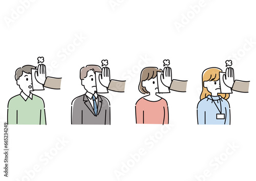 レッテルを貼られている人のイラストセット