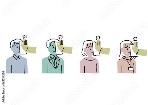 レッテルを貼られている人のイラストセット