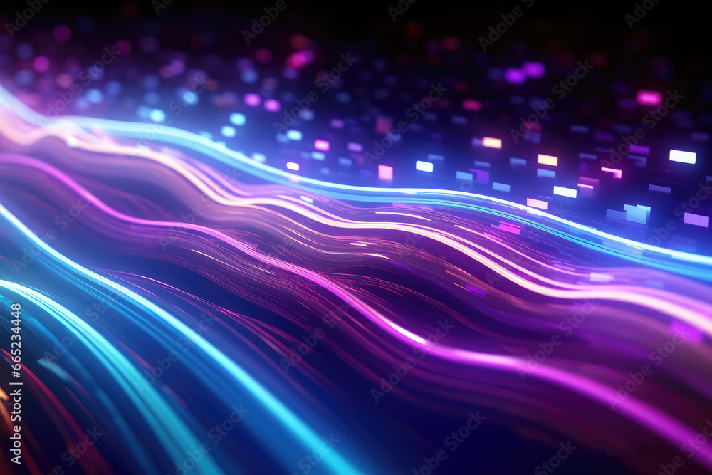 Blue purple tech rays background. AI generated Blue purple tech rays background. AI generated
