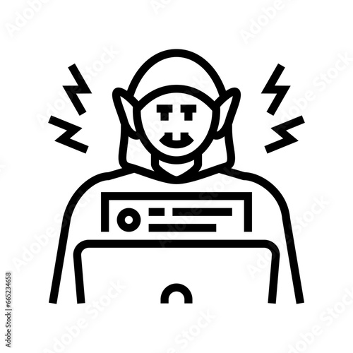 trolling cyberbullying line icon vector. trolling cyberbullying sign. isolated contour symbol black illustration