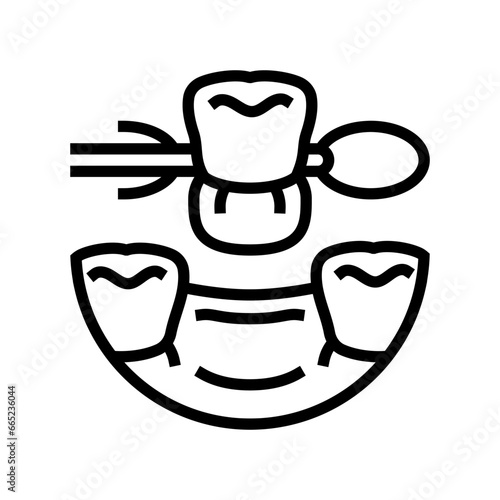 dentures dental line icon vector. dentures dental sign. isolated contour symbol black illustration