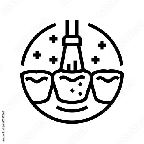 fluoride treatment dental procedure line icon vector. fluoride treatment dental procedure sign. isolated contour symbol black illustration