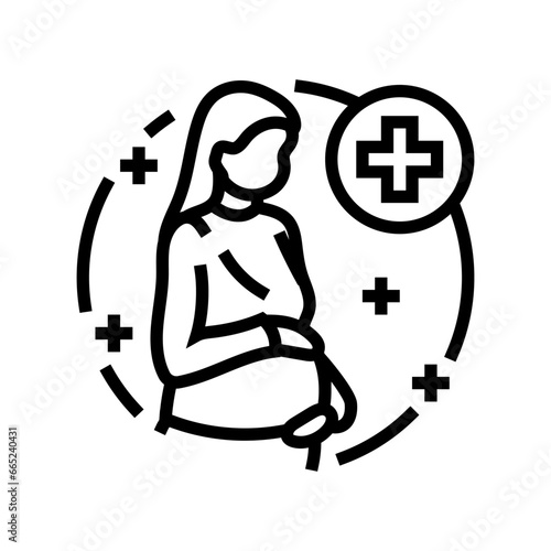 maternal health gynecologist line icon vector. maternal health gynecologist sign. isolated contour symbol black illustration