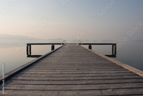 Dock in wildfire haze © Rebecca