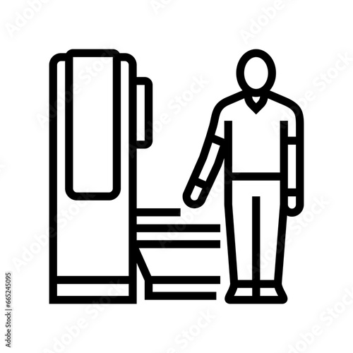 radiologic technologist scanner line icon vector. radiologic technologist scanner sign. isolated contour symbol black illustration