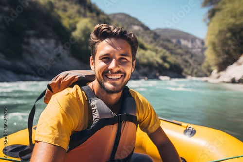 man on a river rafting adventure © Rax Qiu