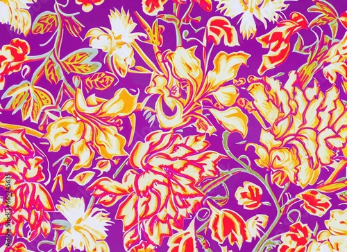 Fabric textile vintage, pattern floral batik, decorative background batik, batik flower, fabric, textile, vintage, pattern, floral, batik, decorative © yogia10
