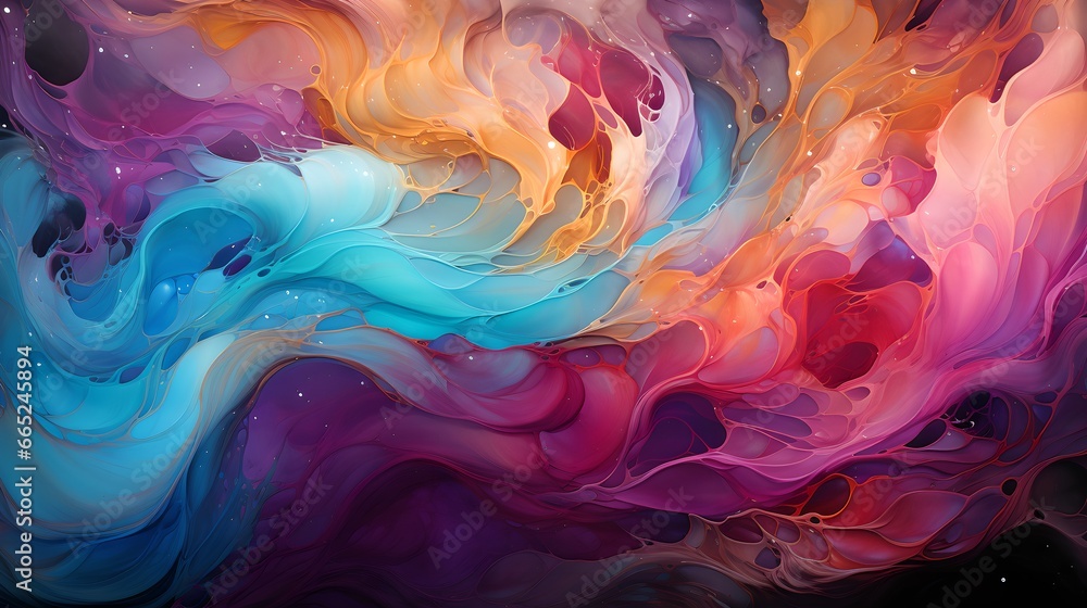 Abstract Background - Colorful Waves and Fluid Shapes in Modern Design