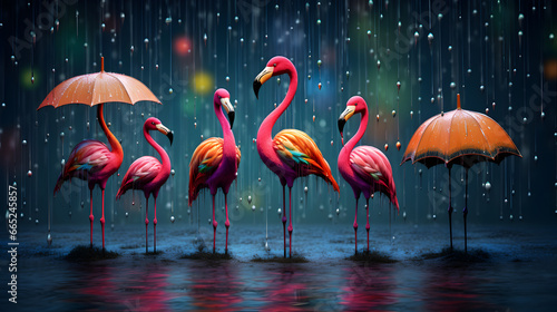 pink flamingo in water