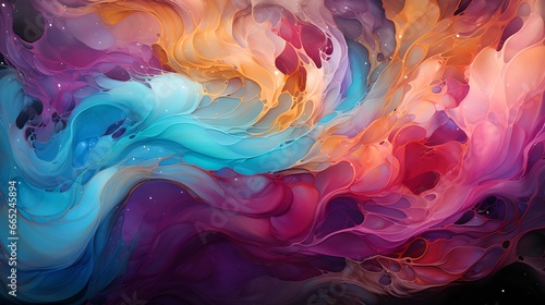 Abstract Background - Colorful Waves and Fluid Shapes in Modern Design