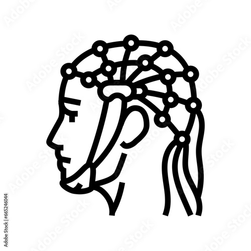 eeg procedure neurologist line icon vector. eeg procedure neurologist sign. isolated contour symbol black illustration