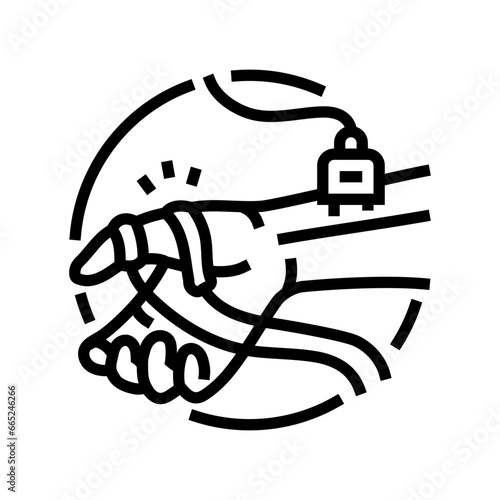 emg procedure neurologist line icon vector. emg procedure neurologist sign. isolated contour symbol black illustration