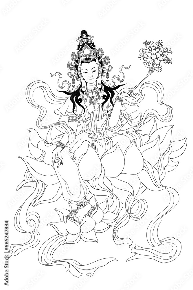 Avalokitesvara Bodhisattva (Sketch illustrations) Avalokitesvara Bodhisattva (Sketch illustrations)