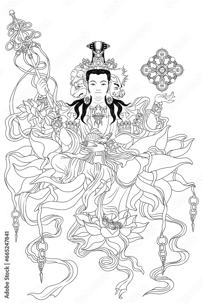 Avalokitesvara Bodhisattva (Sketch illustrations) Avalokitesvara Bodhisattva (Sketch illustrations)