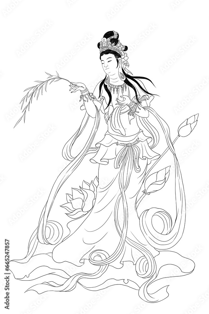 Avalokitesvara Bodhisattva (Sketch illustrations) Avalokitesvara Bodhisattva (Sketch illustrations)