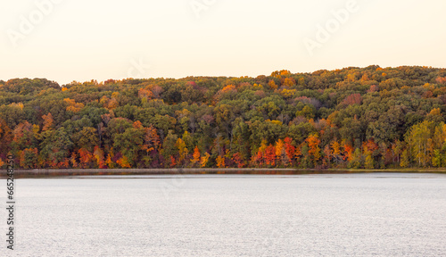 Fall colors by the lake.