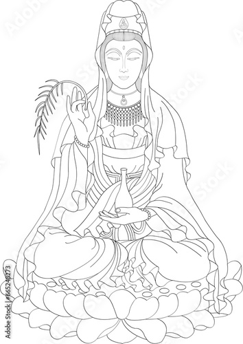 Avalokitesvara Bodhisattva  Sketch illustrations 