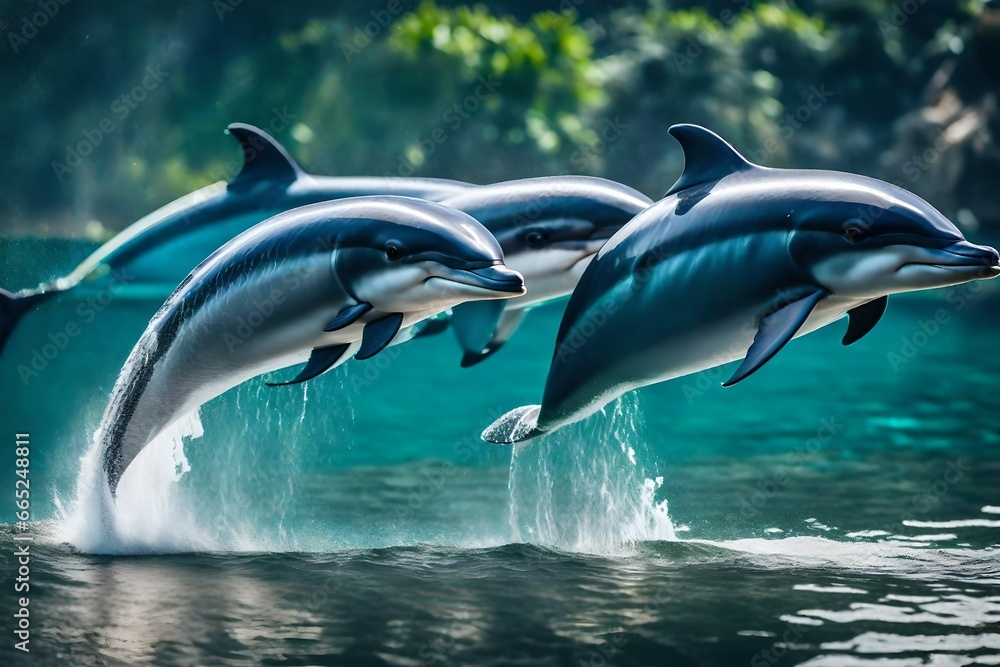 Obraz premium dolphin jumping out of water