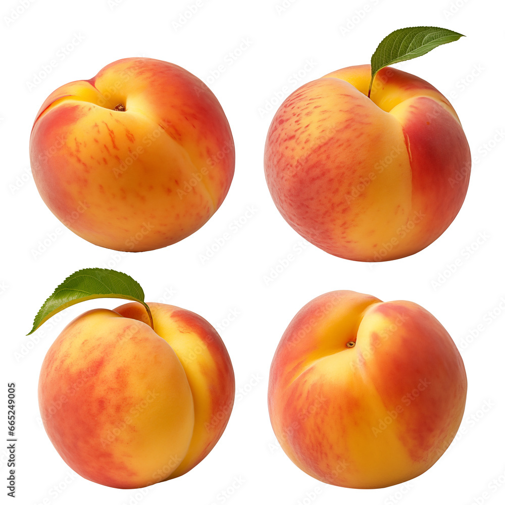 Fresh Beautiful Healthy Peach Isolated Fresh Beautiful Healthy Peach Isolated