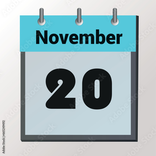 20 November text, Calendar