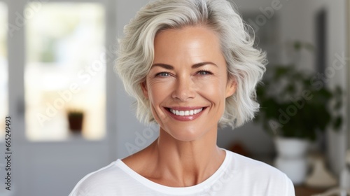 smooth and healthy skin senior woman face for cosmetics skincare advertisement commercial. 