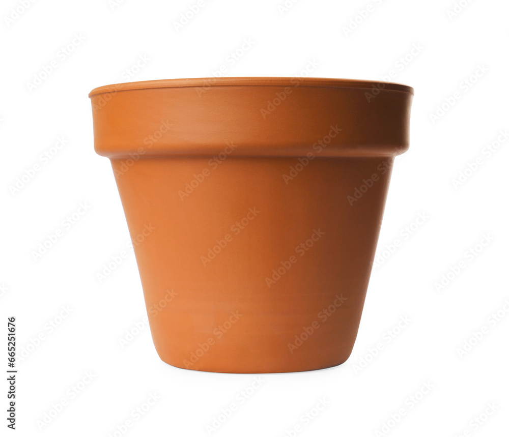 One clay flower pot isolated on white One clay flower pot isolated on white
