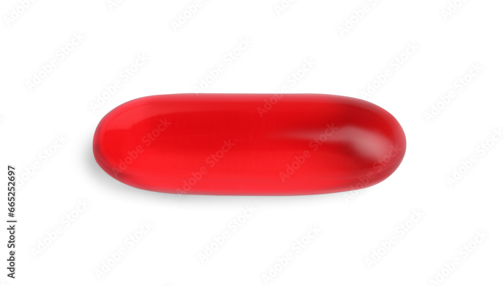 One pill isolated on white, top view One pill isolated on white, top view