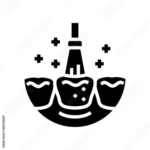 fluoride treatment dental procedure glyph icon vector. fluoride treatment dental procedure sign. isolated symbol illustration