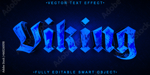 Blue Viking Vector Fully Editable Smart Object Text Effect