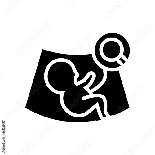 fetal monitoring gynecologist glyph icon vector. fetal monitoring gynecologist sign. isolated symbol illustration