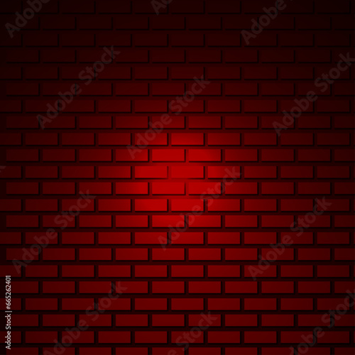 Vector nightly brick wall. background for neon lights. concept dark brick wall text place