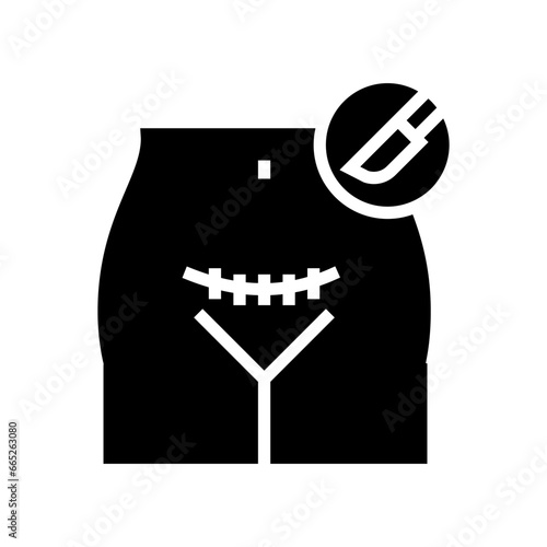 cesarean section gynecologist glyph icon vector. cesarean section gynecologist sign. isolated symbol illustration