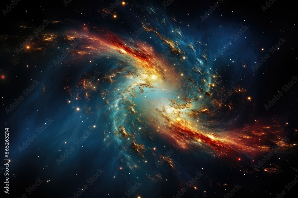 Spiral galaxy, spinning stars in cosmic dance.