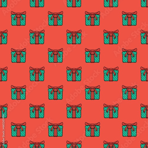 seamless pattern with christmas gift box © I hate tomato